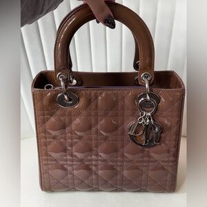 Brown Patent Leather lady Dior